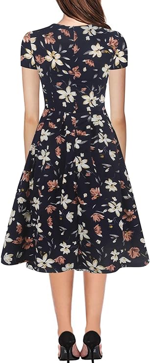 Floral Puffy Swing Dress