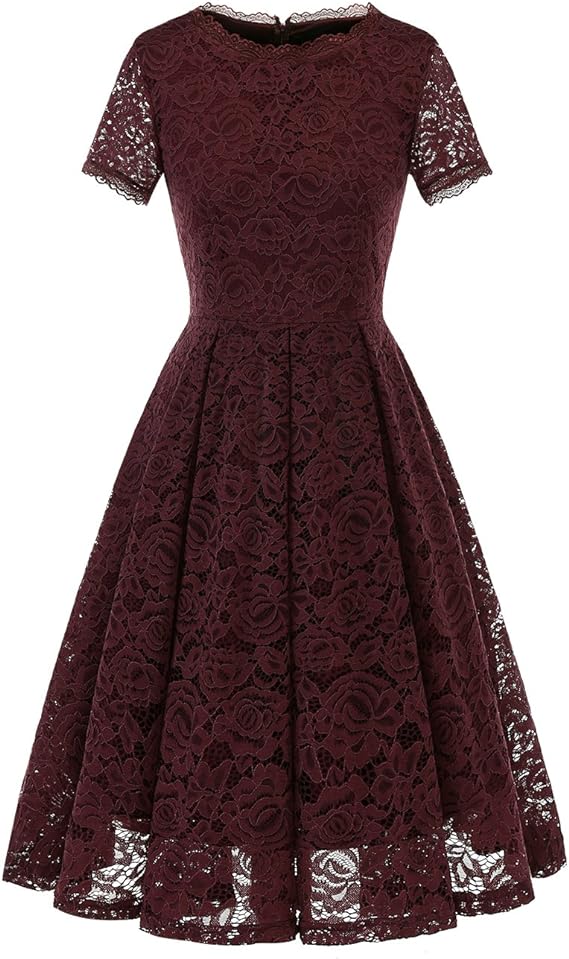 Lace Burgundy Dress