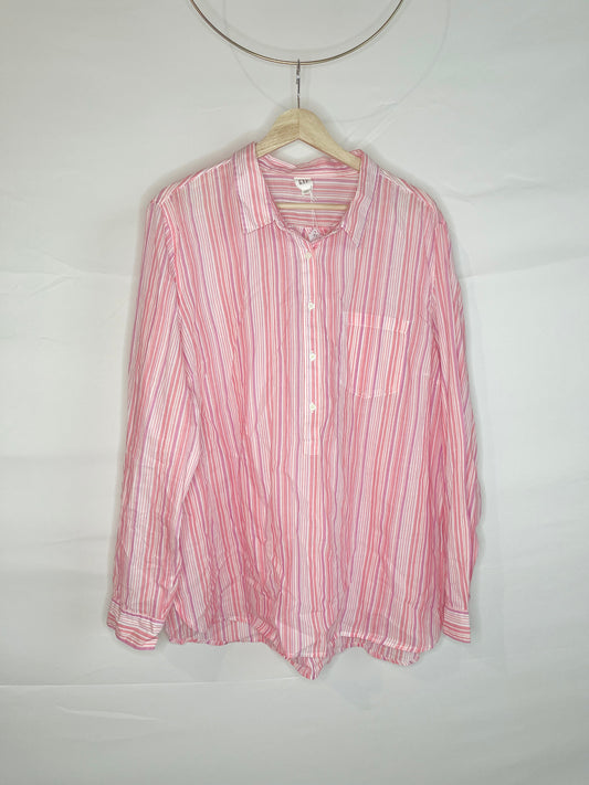 Pink Striped Button-Down Long Sleeve Shirt