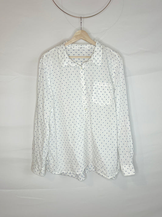 Polka Dot Button-Down Long Sleeve Shirt