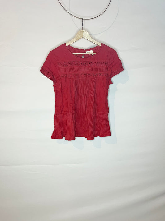Red Ribbed Panel Swing Top