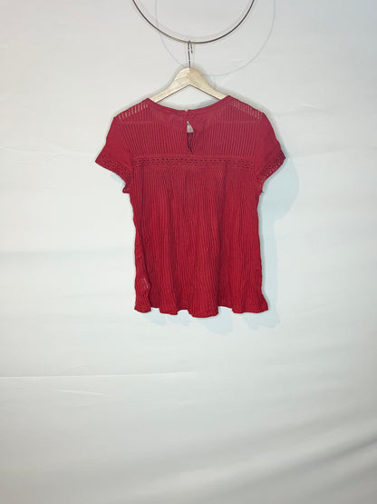 Red Ribbed Panel Swing Top