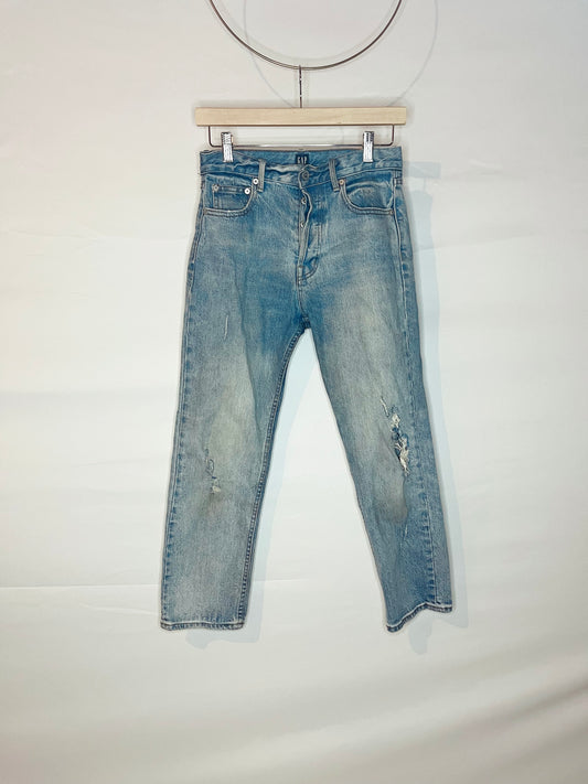 Gap Straight Crop Jeans, Medium Indigo Wash