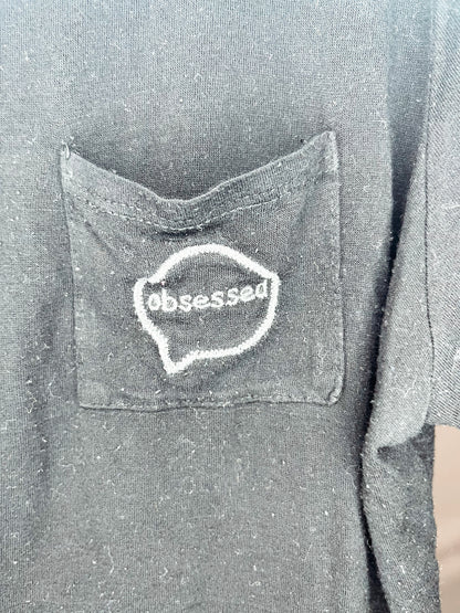 "Obsessed" Embroidered Pocket Tee