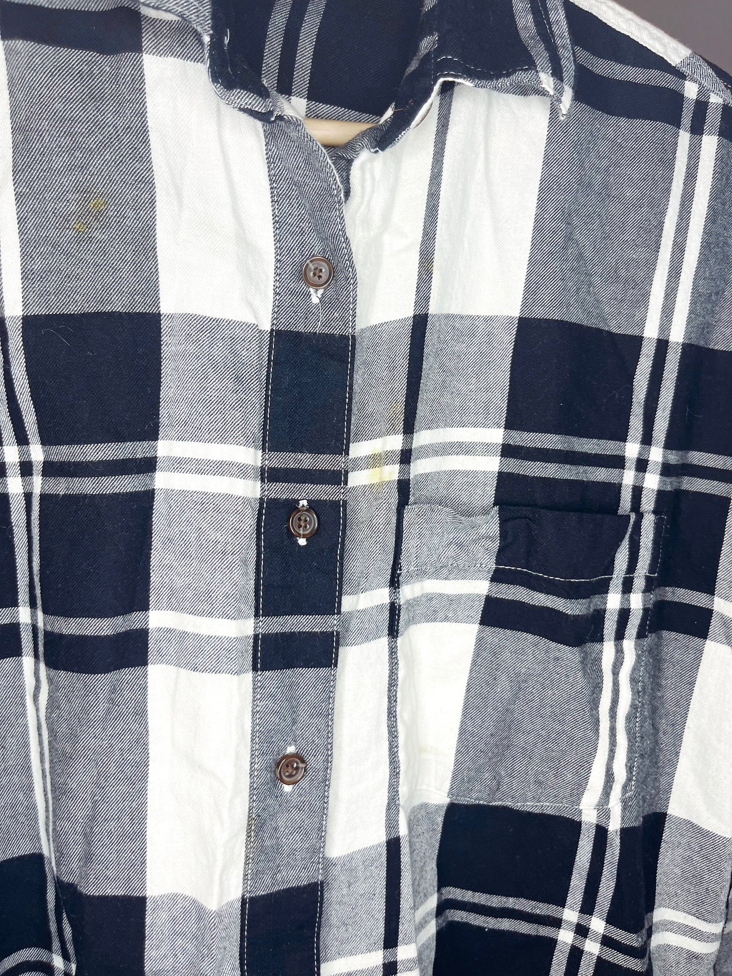 Black & White Plaid Button-Down Boyfriend Shirt