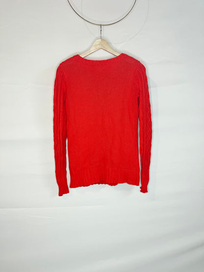 Red Cable Knit Sweater