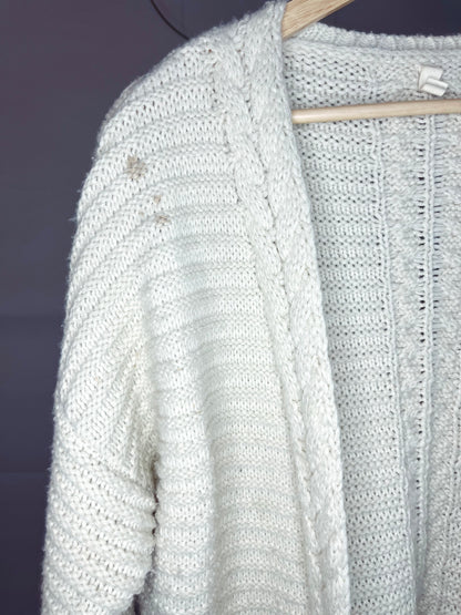 Oversized Cable Knit Cardigan Sweater with Pockets