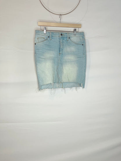 Denim Light Wash Knee-Length Skirt