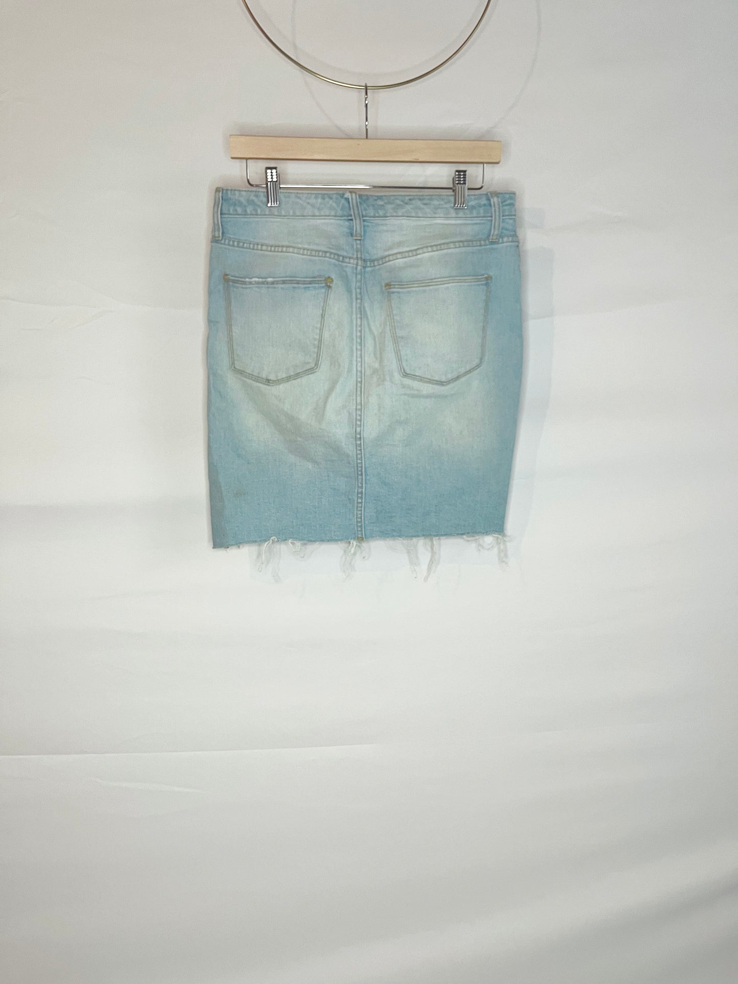 Denim Light Wash Knee-Length Skirt