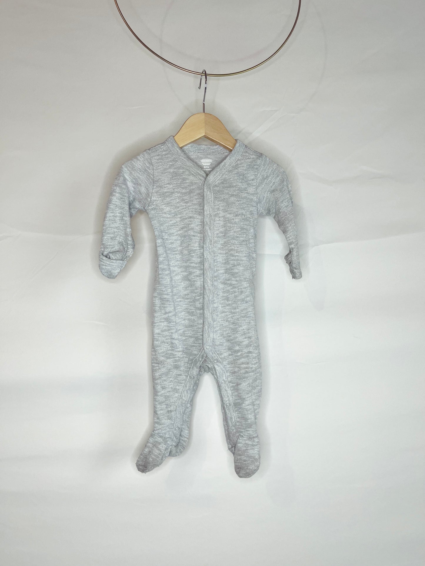 Gray Snap-Up Footed Pajamas