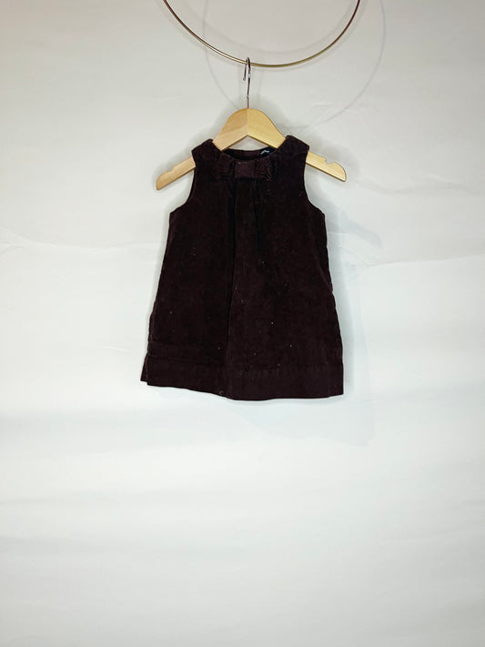 Brown Suede Bow Dress with Diaper Cover