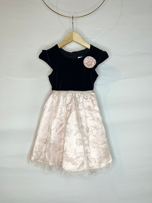Black Velvet & Pink Tulle Dress