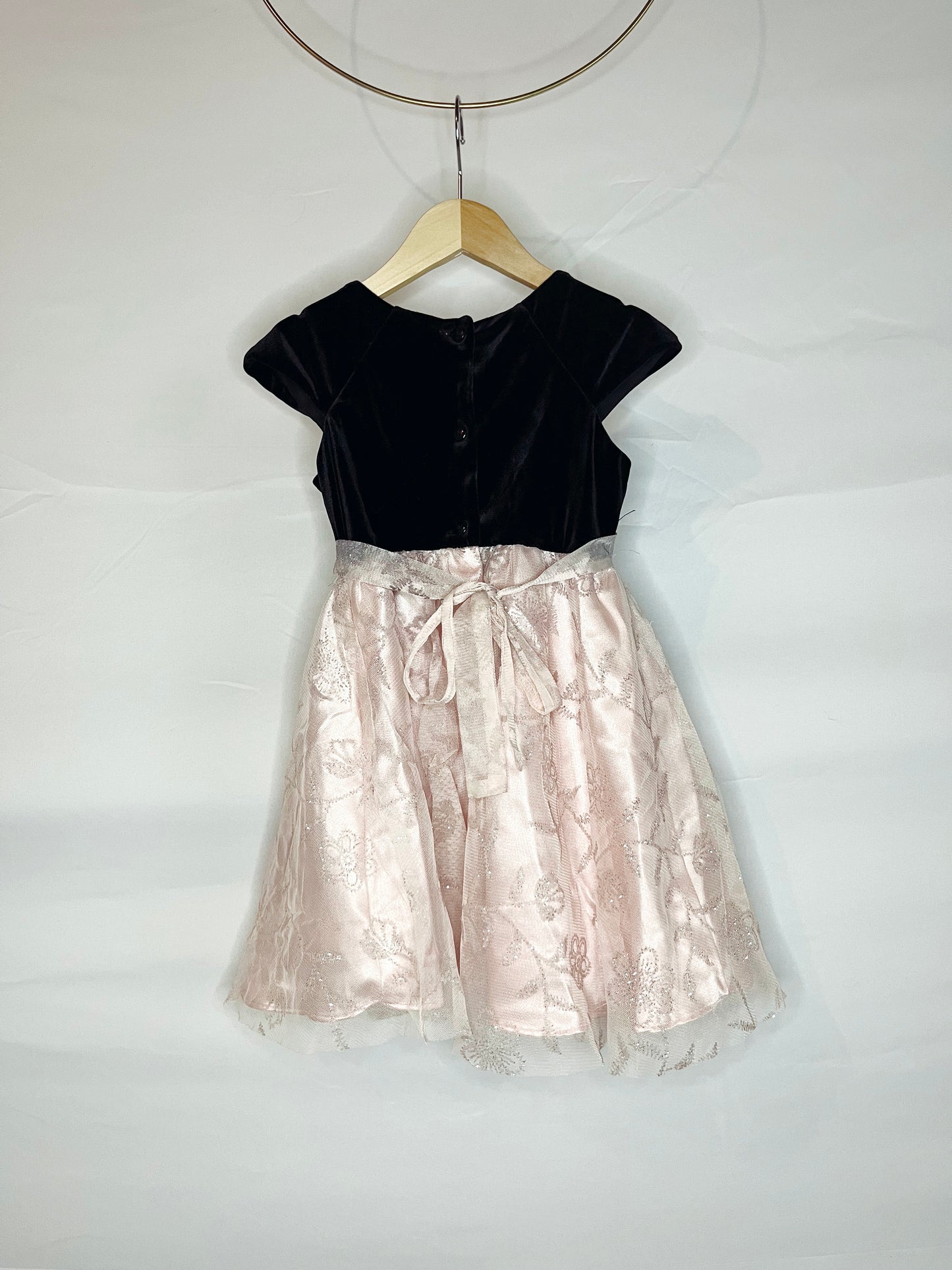 Black Velvet & Pink Tulle Dress