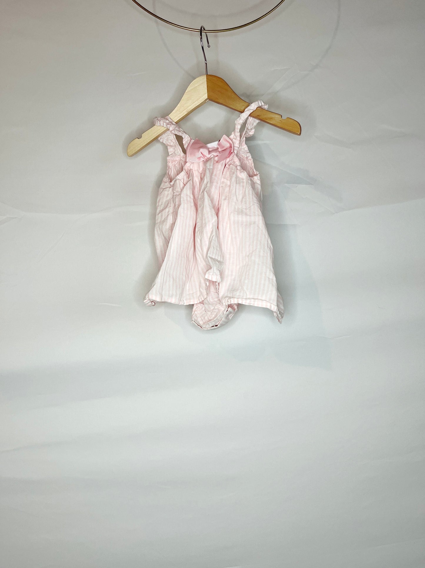 Light Pink Striped Easter Bodysuit Dress