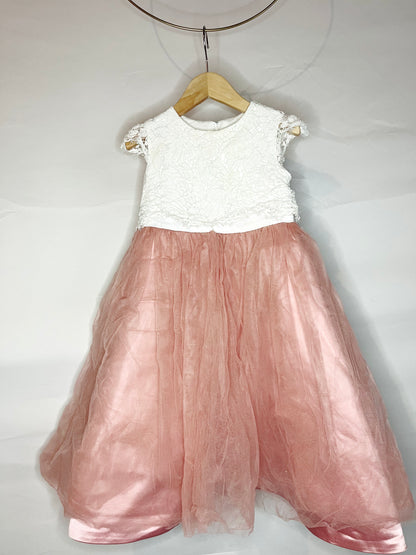 Pink Tulle Skirt with Lace Top Dress