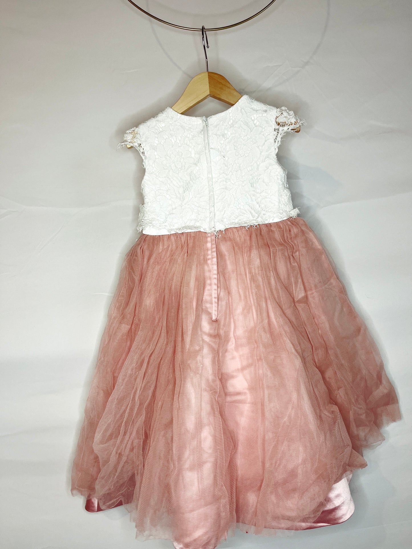 Pink Tulle Skirt with Lace Top Dress