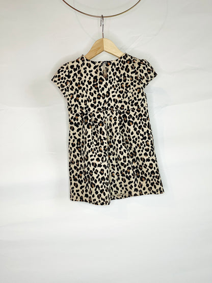 Leopard Print Short Sleeve Dress