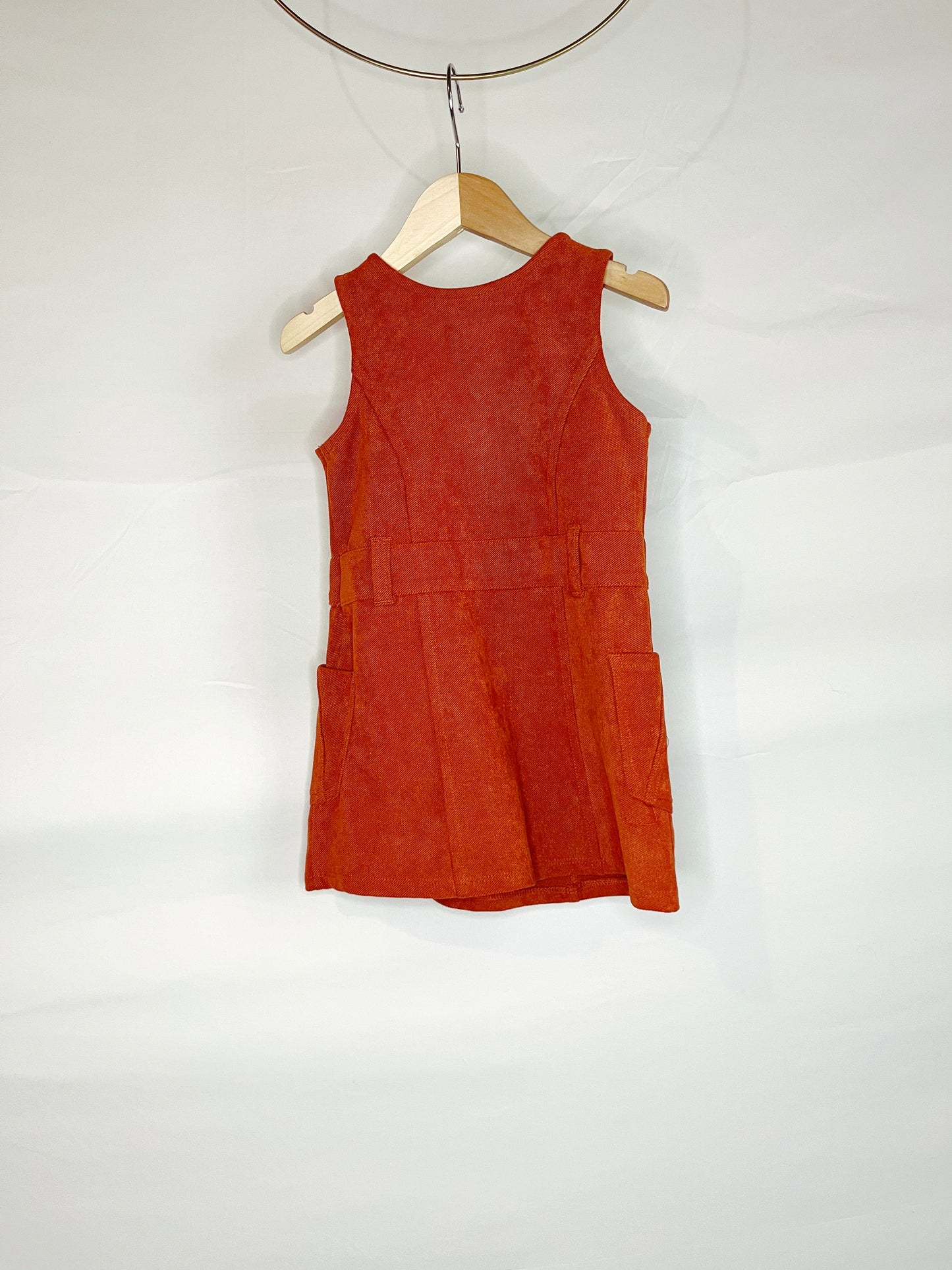 Orange Zip-Front Jumper Dress