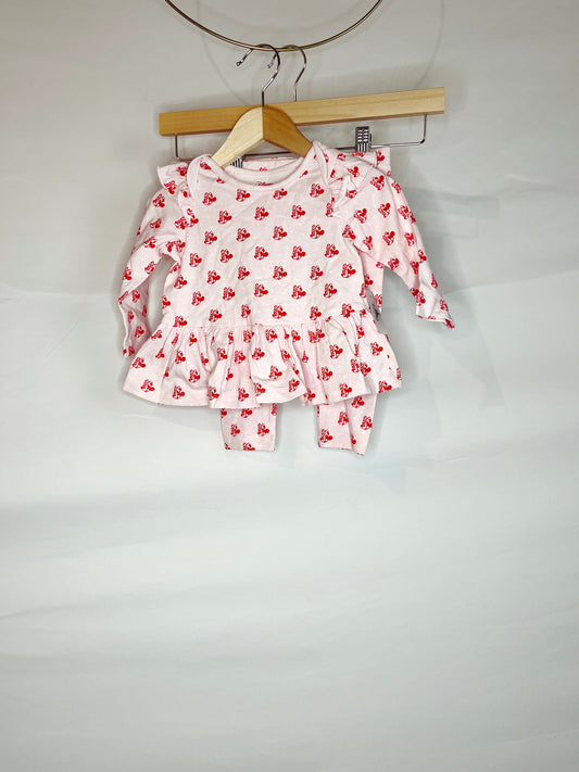 Pink & Red Minnie Mouse Long Sleeve Set